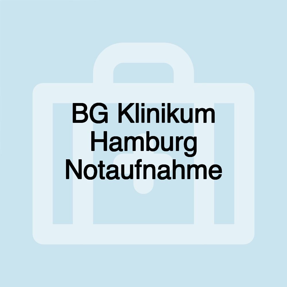 BG Klinikum Hamburg Notaufnahme