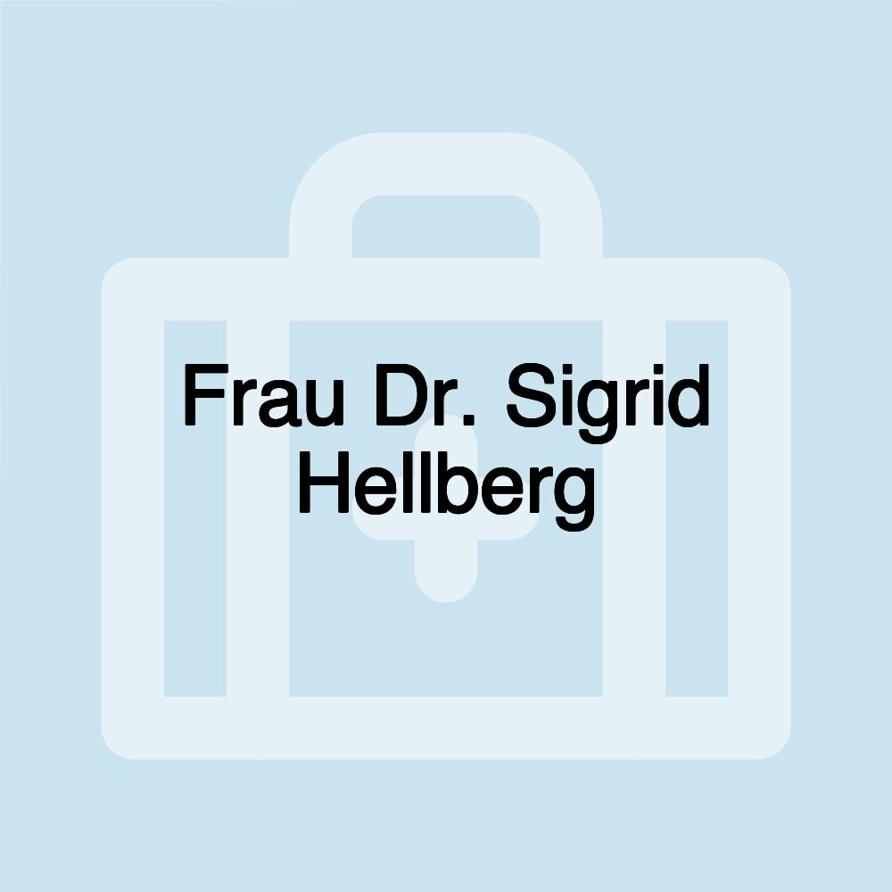 Frau Dr. Sigrid Hellberg