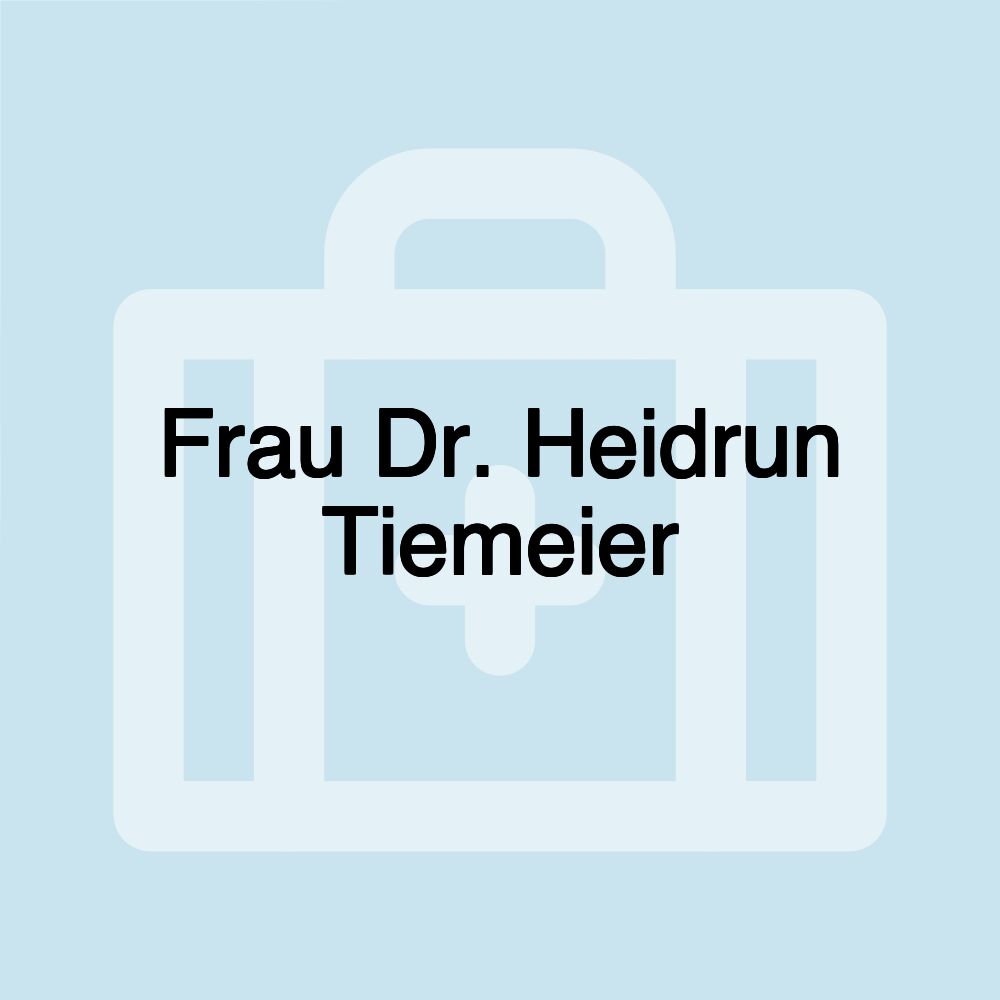 Frau Dr. Heidrun Tiemeier