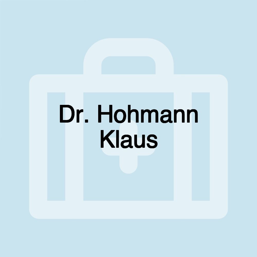 Dr. Hohmann Klaus