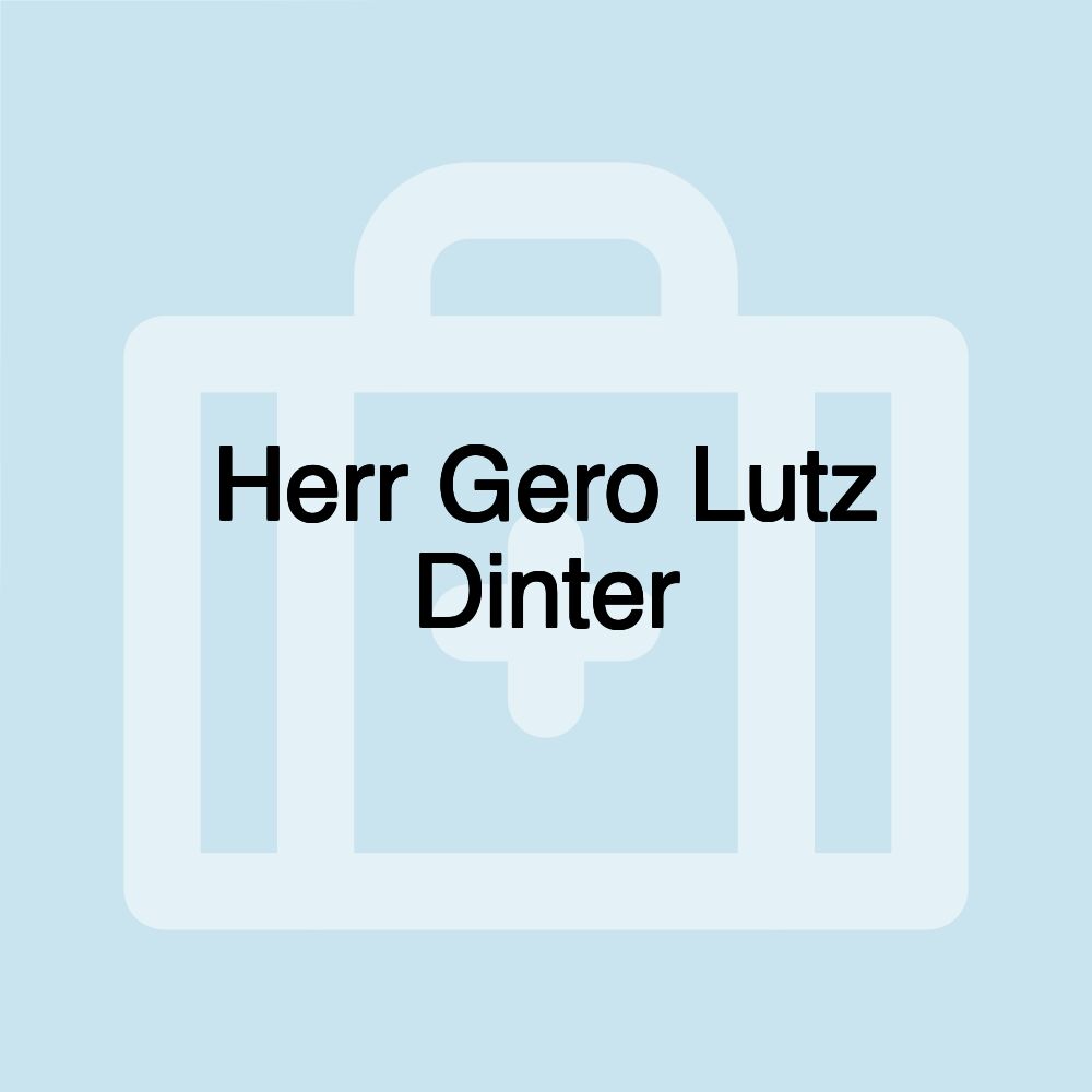 Herr Gero Lutz Dinter