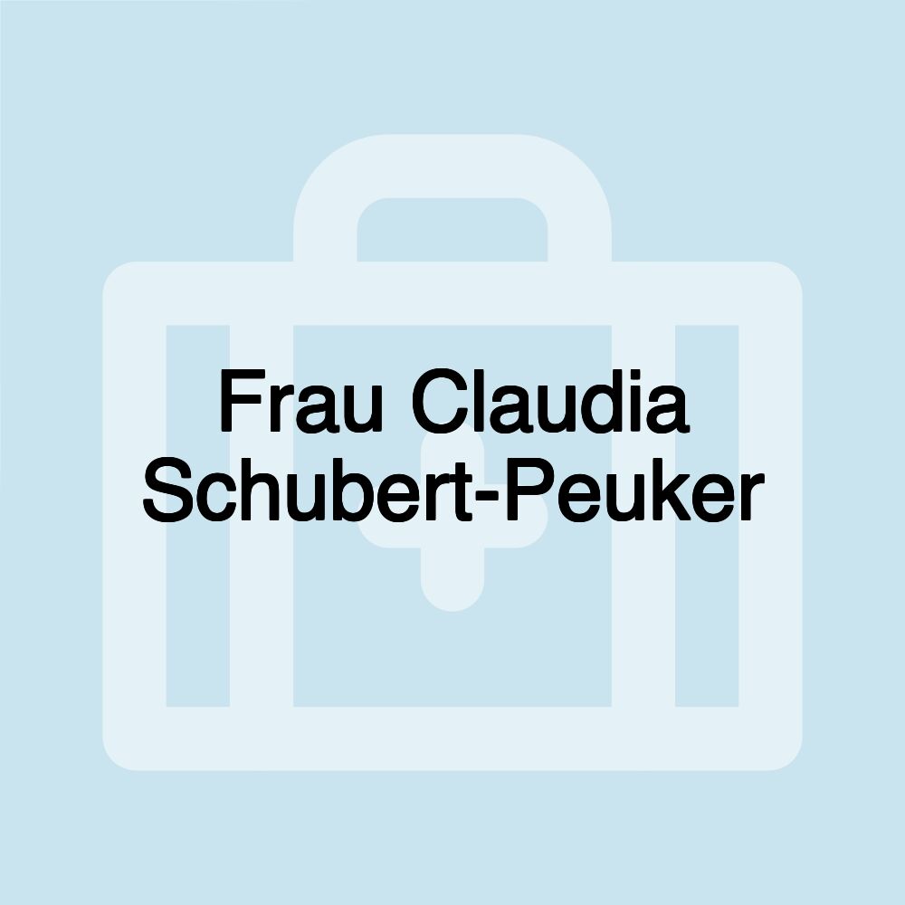 Frau Claudia Schubert-Peuker