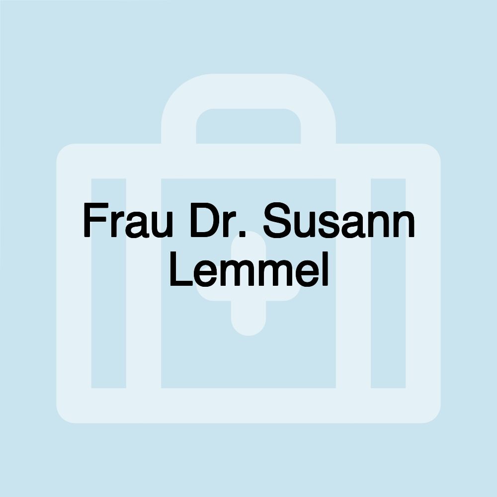 Frau Dr. Susann Lemmel