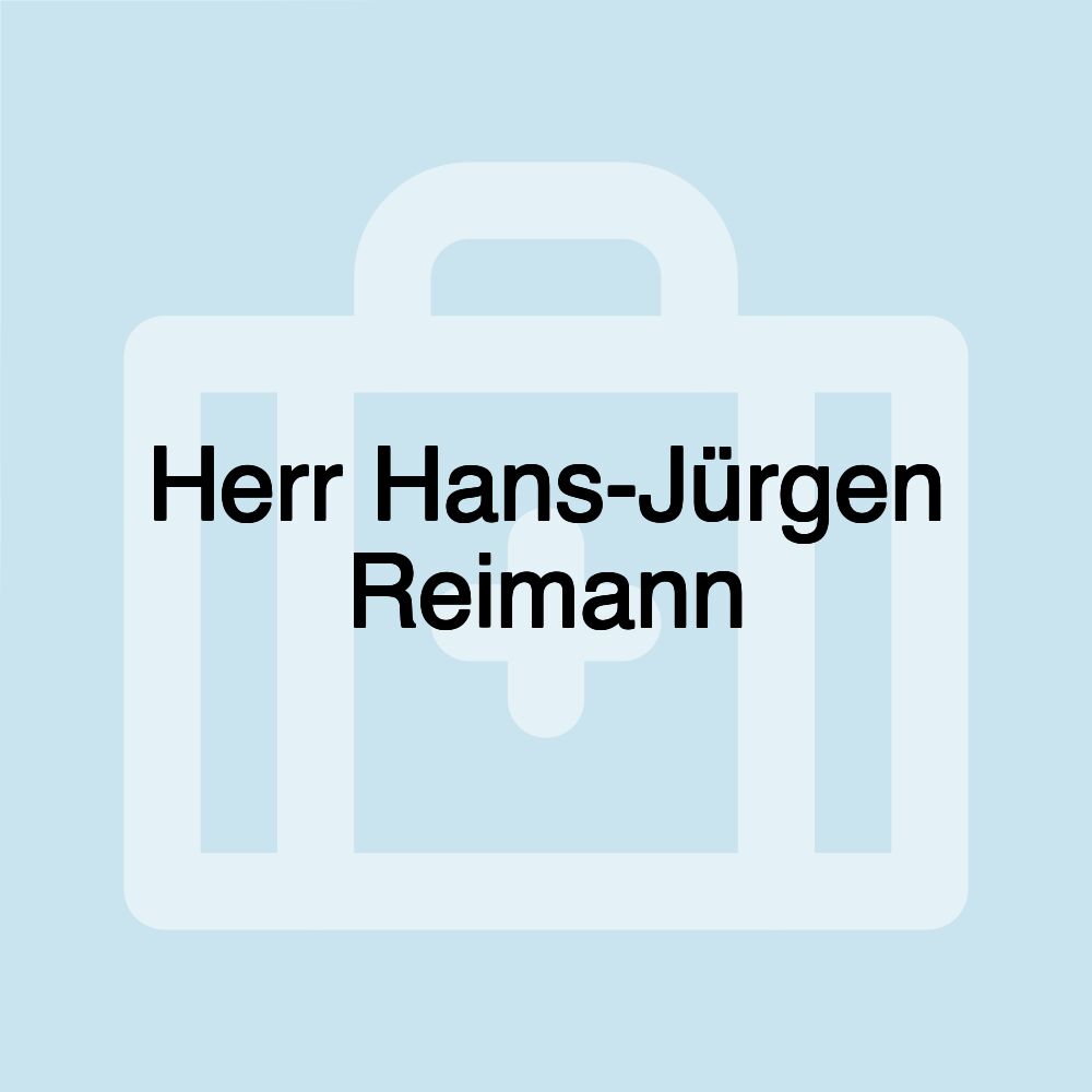 Herr Hans-Jürgen Reimann