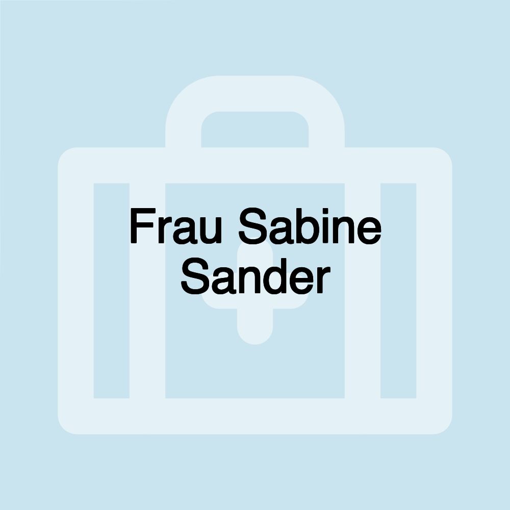 Frau Sabine Sander