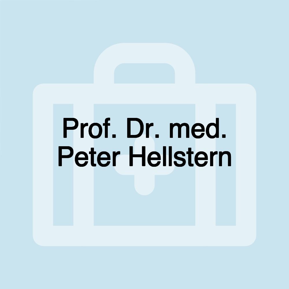Prof. Dr. med. Peter Hellstern