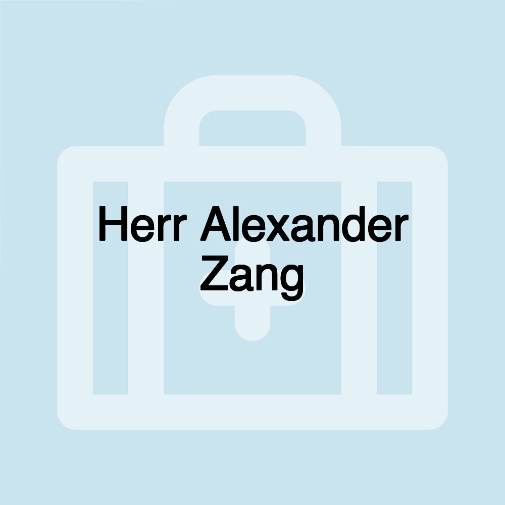 Herr Alexander Zang