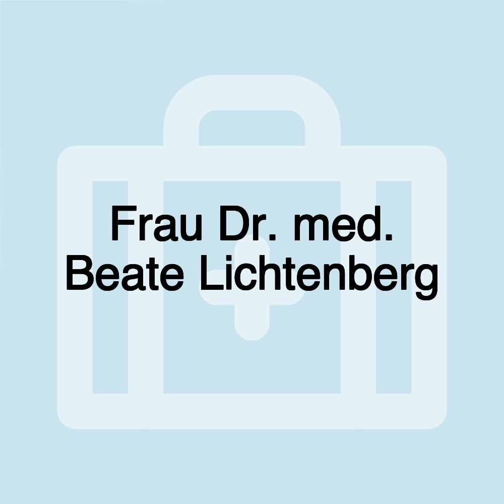 Frau Dr. med. Beate Lichtenberg