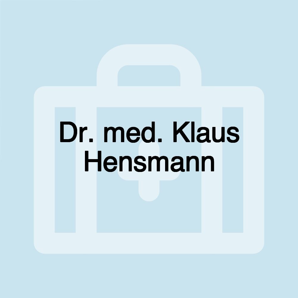 Dr. med. Klaus Hensmann