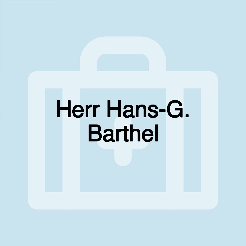 Herr Hans-G. Barthel
