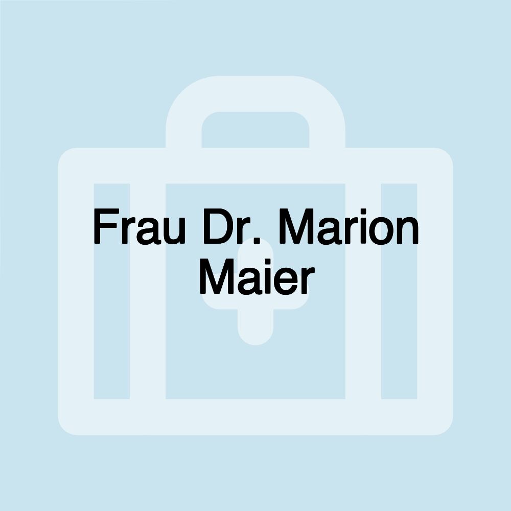 Frau Dr. Marion Maier