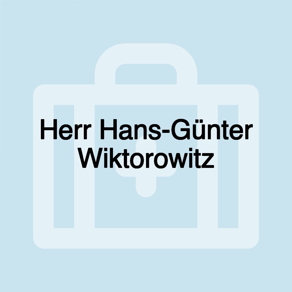 Herr Hans-Günter Wiktorowitz