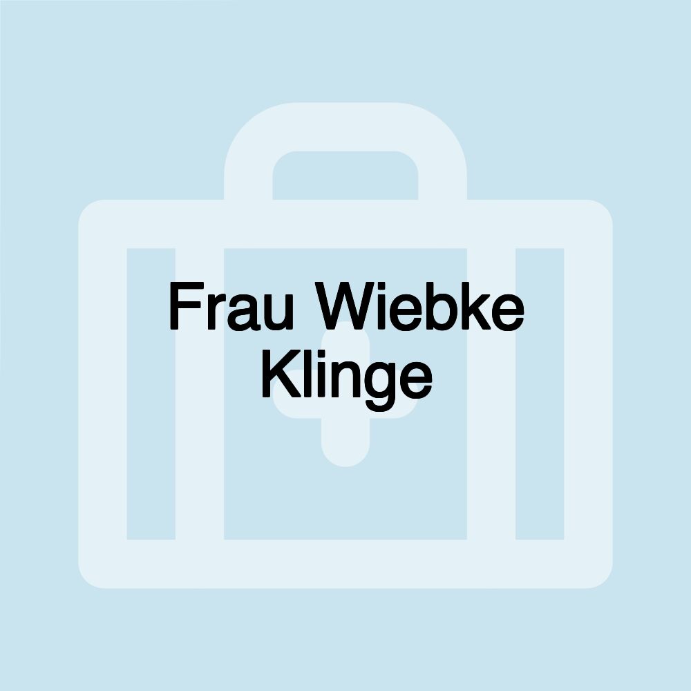 Frau Wiebke Klinge